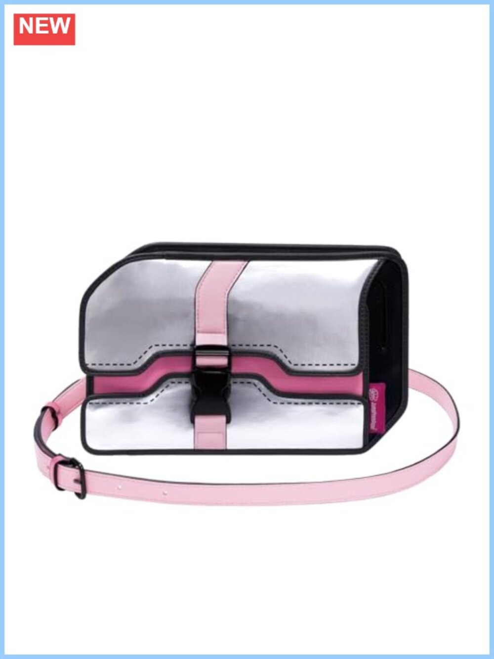 2D Cartoon Crossbody Bag Vegan Leather Nylon Novelty Purse for Women